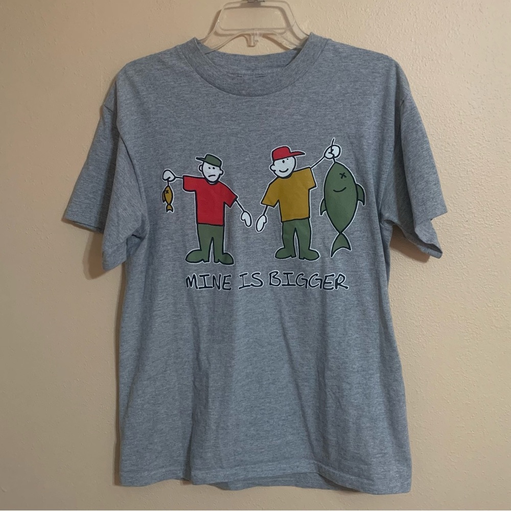 FUNNY GRAPHIC FISHING TEE SHIRT MENS MEDIUM INK